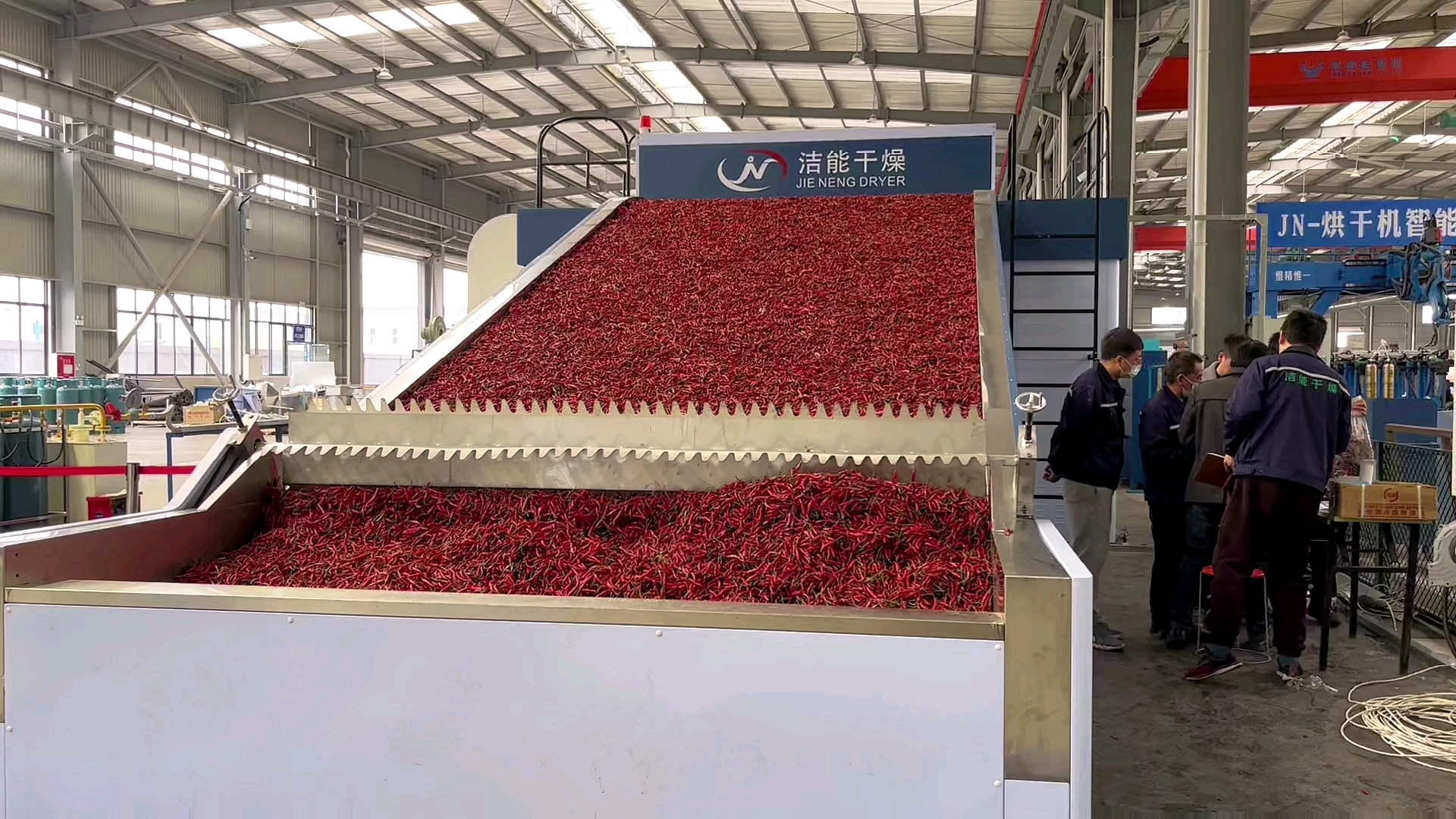 辣椒烘干机#洁能振兴系列辣椒烘干机自动化加工生产线.