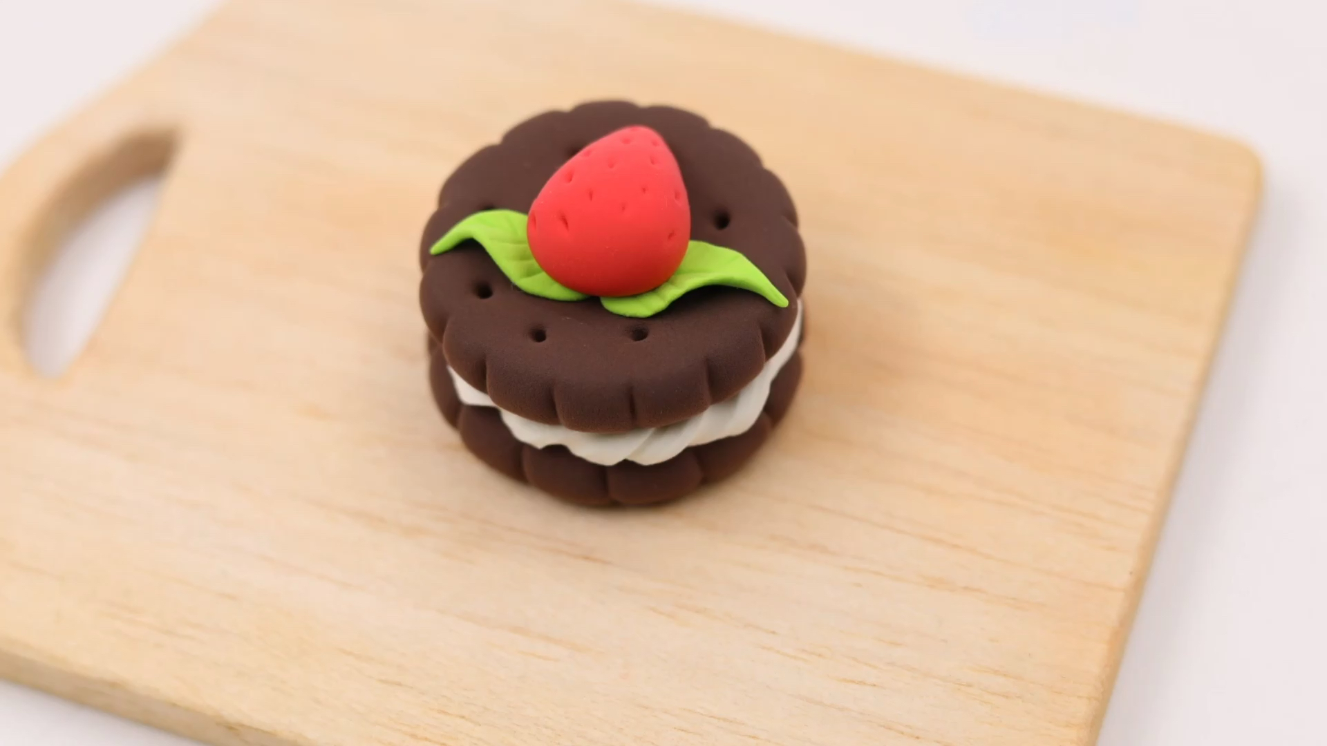 儿童超轻粘土教程《草莓饼干》