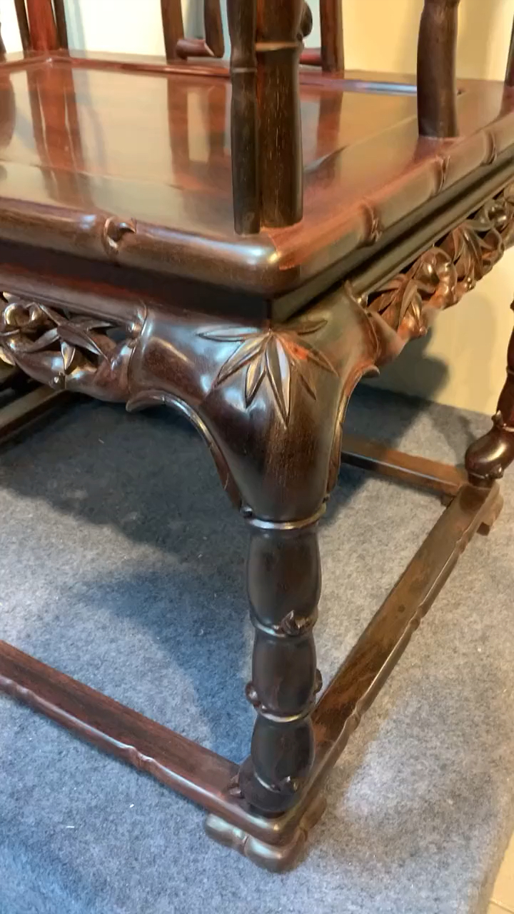 红木古典家具#竹节皇宫椅