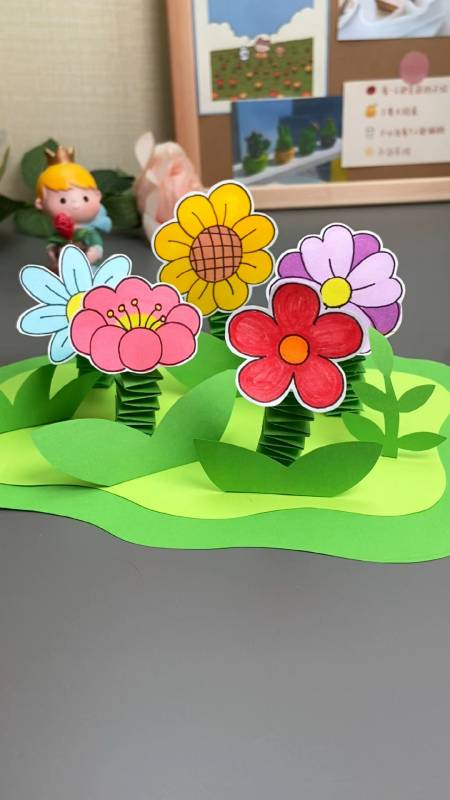 手工制作#简单好看的摇摆小花,一起来装扮桌面吧-度小视