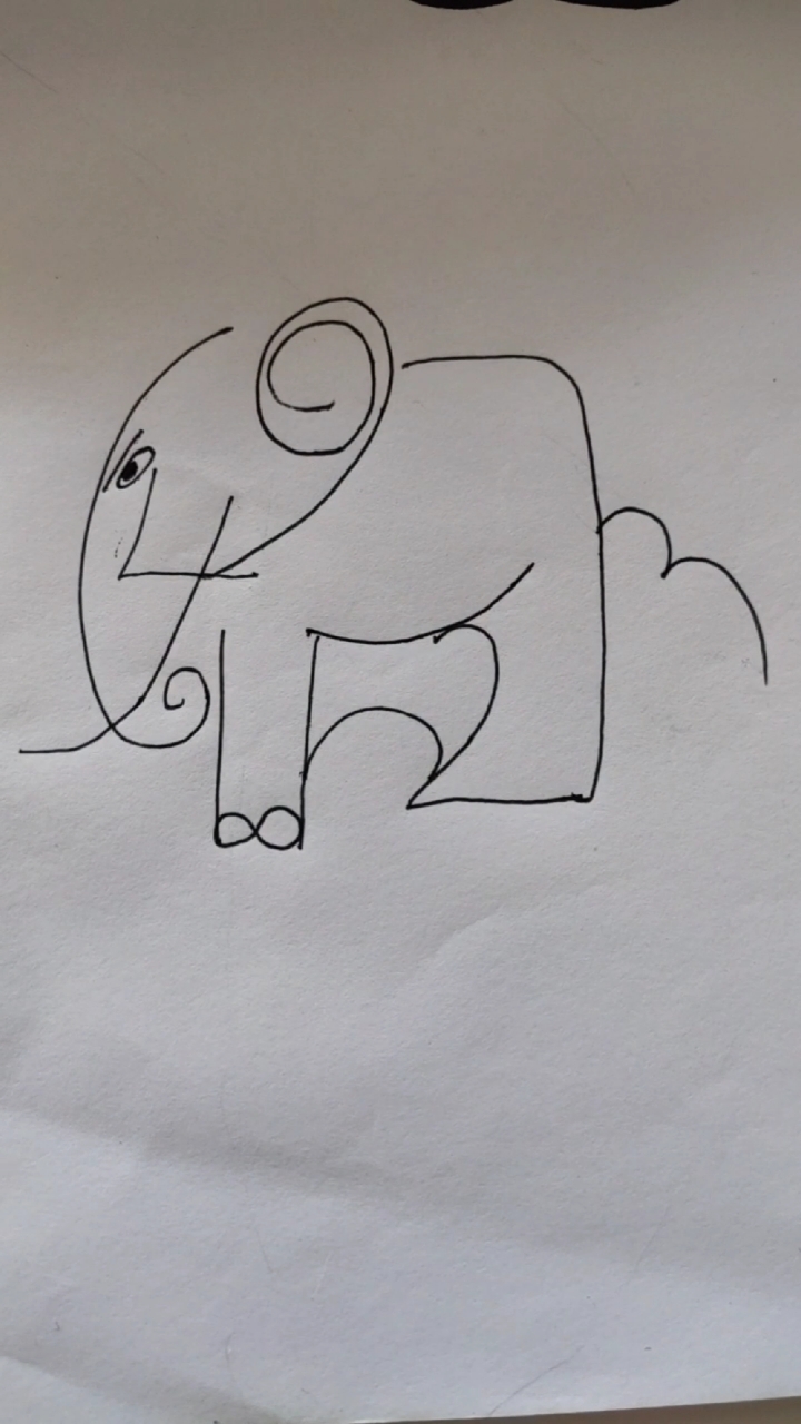 用数字123画大象图片