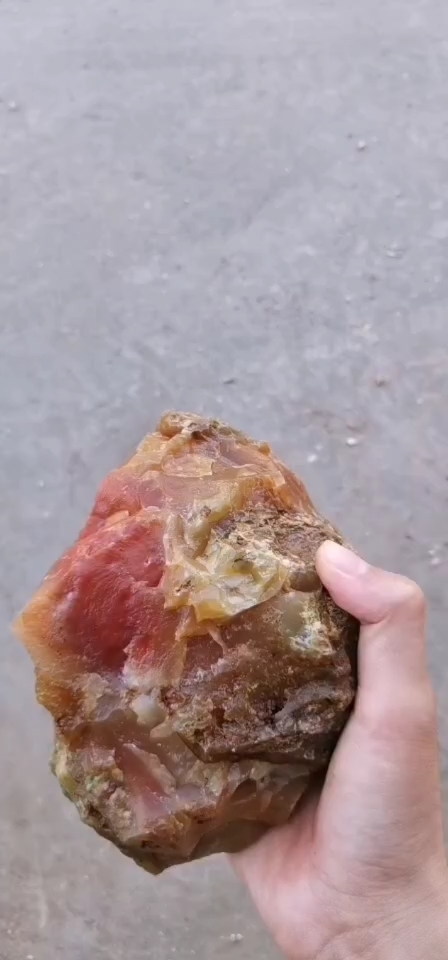 原石#缅黄三彩毛料原石可俏色巧雕色彩鲜艳靓丽