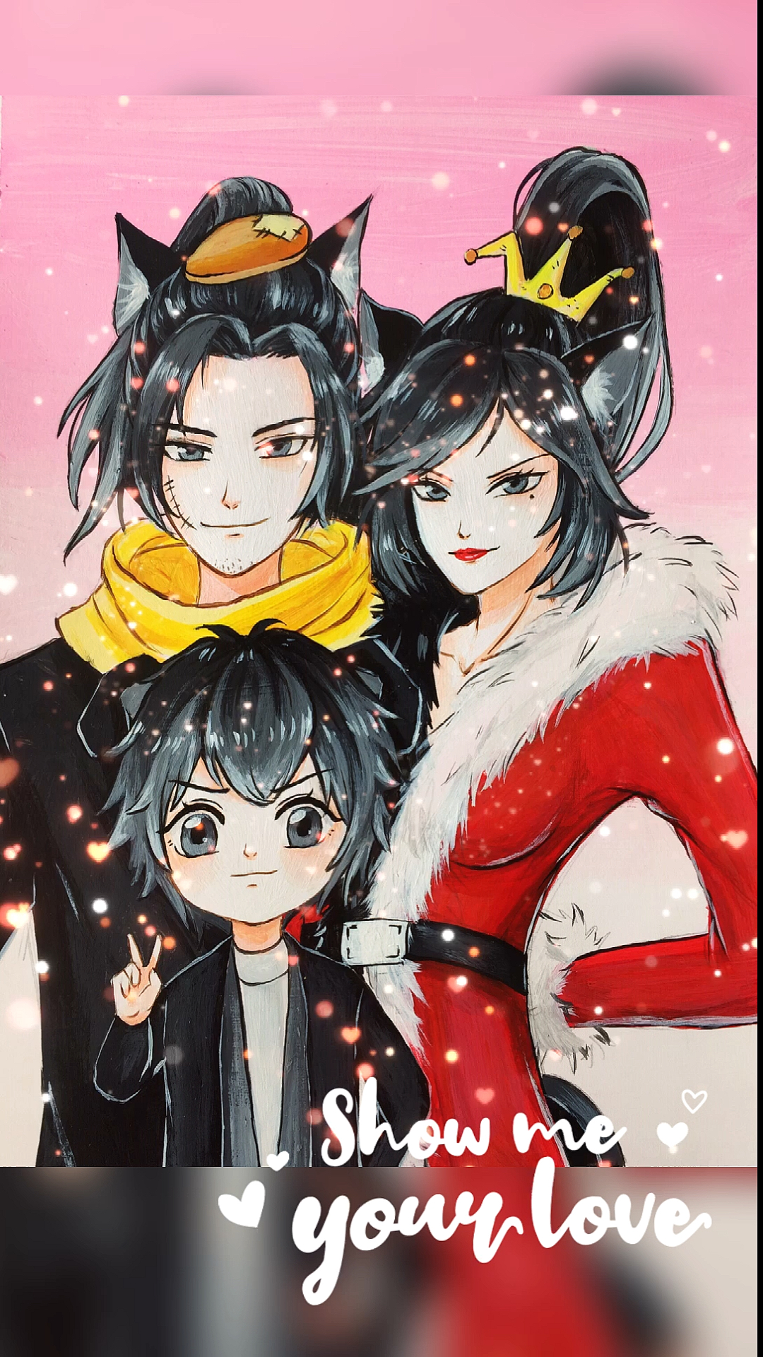 画画#动漫拟人手绘:灰太狼和红太狼,幸福的一家三口.