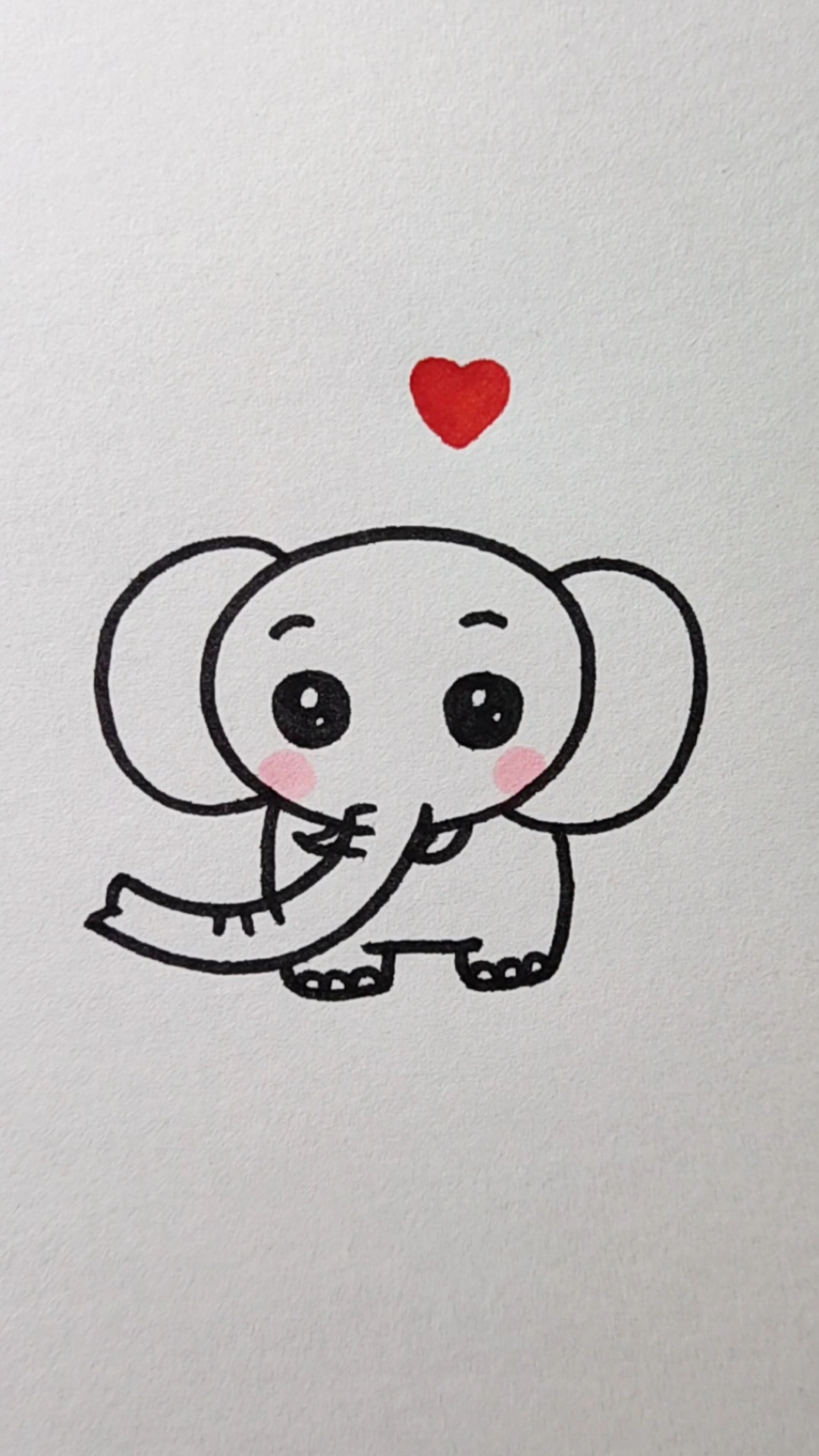 画画原来如此简单#大象宝宝这样画,是不是很可爱呢