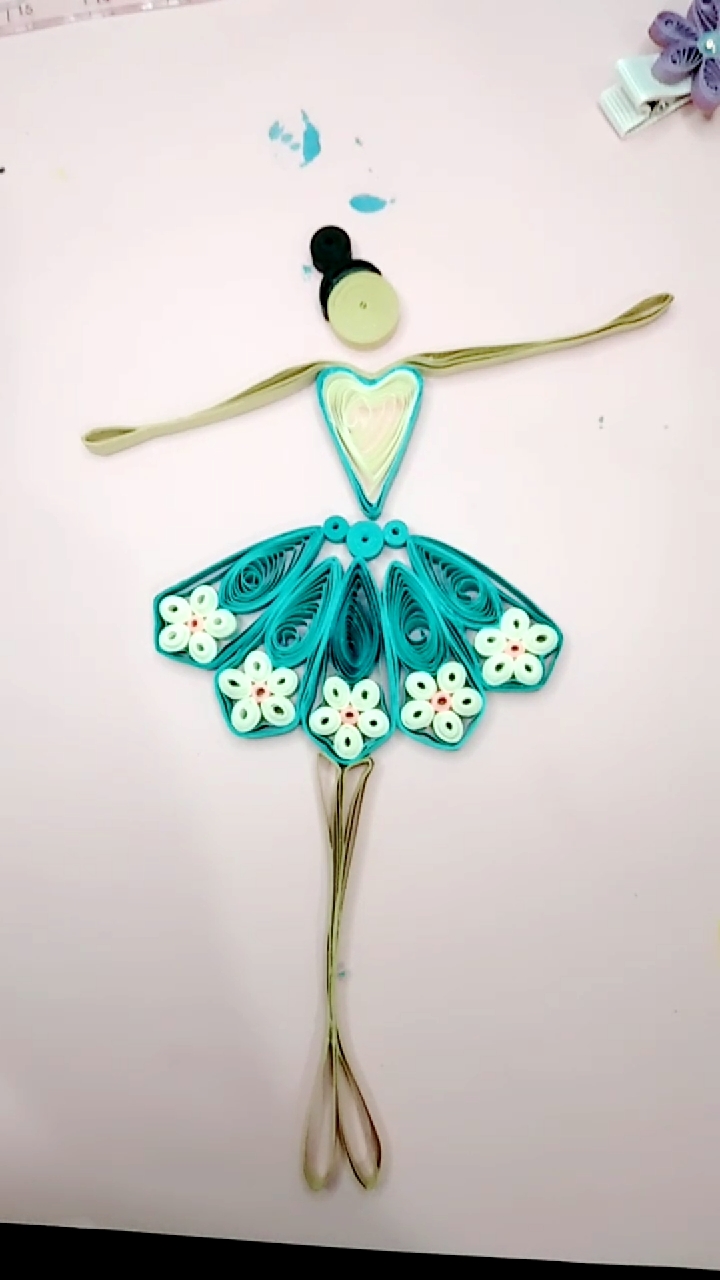 手工制作#衍纸~跳舞女孩