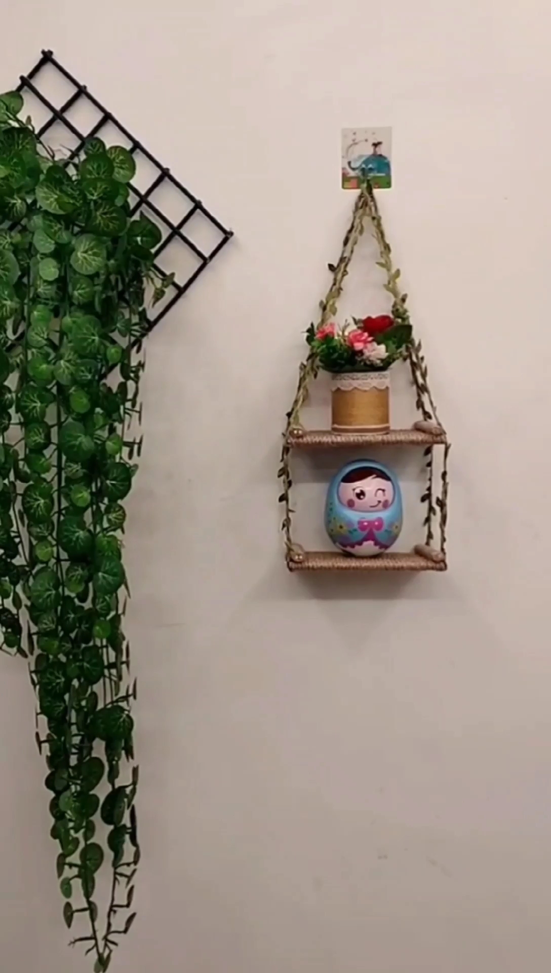 创意墙饰#一次性筷子用3毫米麻绳装饰一下,秒变复古墙饰,简单又漂亮!