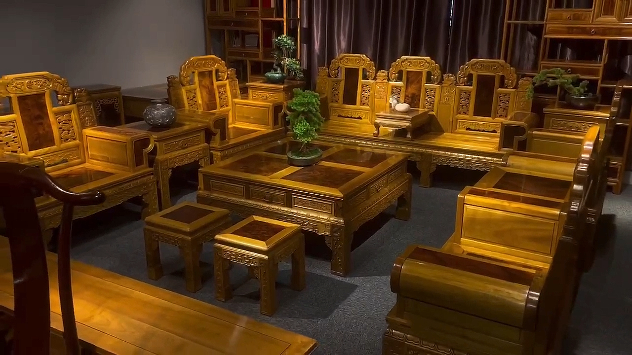 金丝楠木传家宝沙发十三件套,可传承的一套沙发