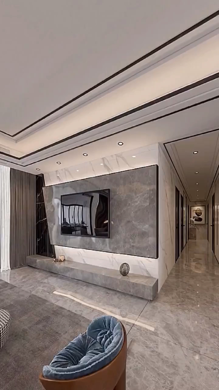 电视背景墙#现代黑白灰装修