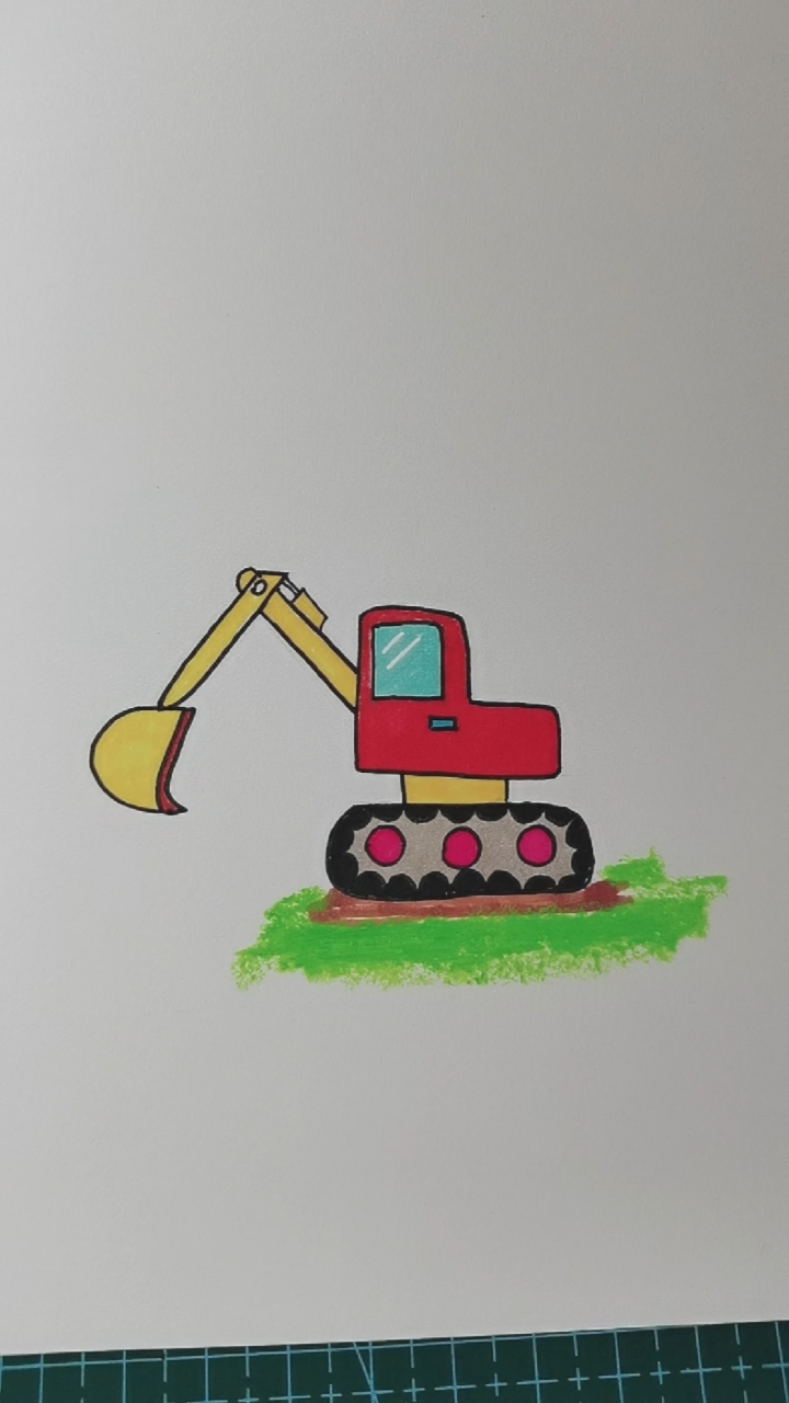 全民最牛手艺人#挖掘机简笔画