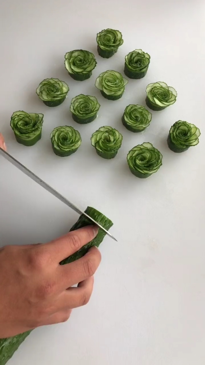 花样青瓜,家里来客人可以这么切.