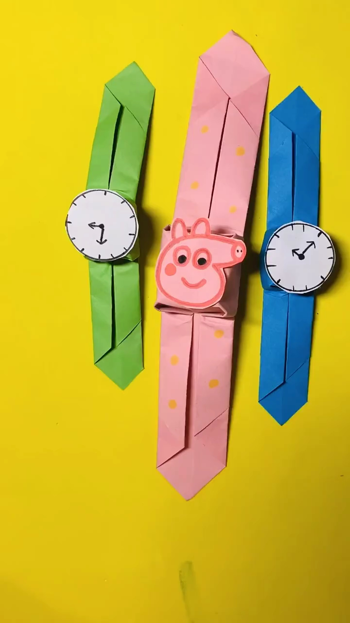 儿童简单折纸手表图片