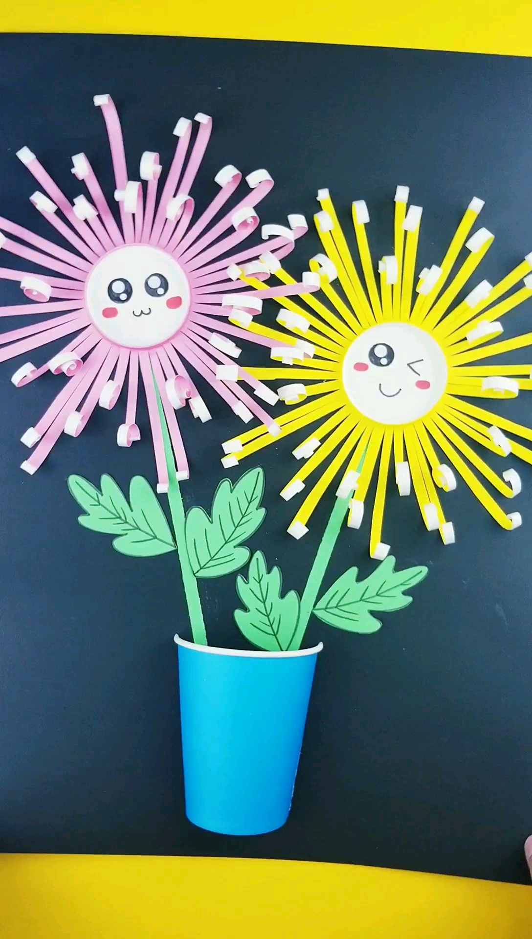 手工制作用纸杯做一个漂亮的秋菊你们学会了吗