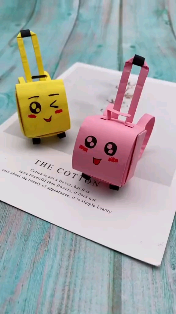 手工制作#迷你拉杆小书包!