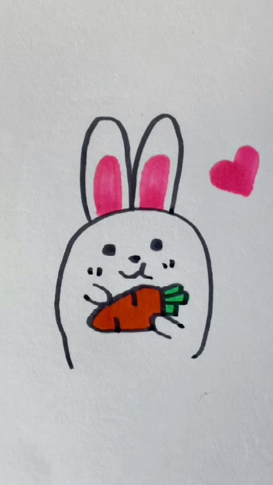 简笔画#可爱的小兔吃萝卜