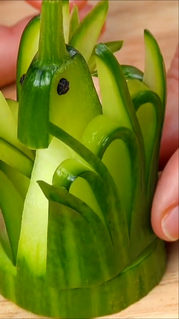 音为有你#教你用黄瓜制作动物造型美食