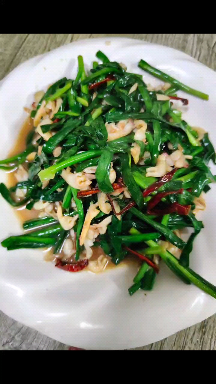 我家的菜谱家常菜韭菜炒花蚬子简单好做色香味俱全