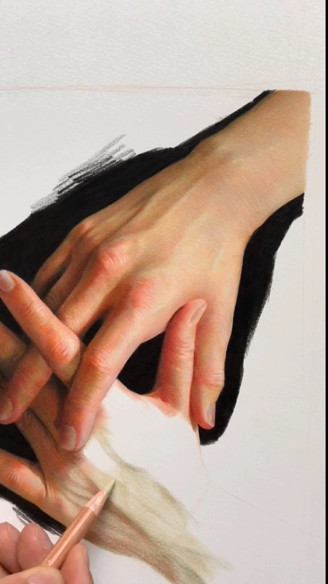 彩铅画#彩铅画一双手