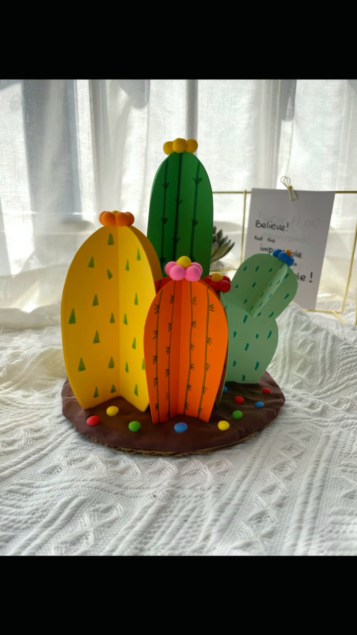 幼儿园手工立体仙人掌摆件