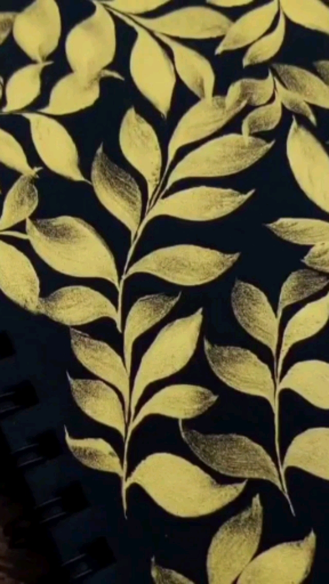 画画原来如此简单#金色叶子这么画好看的哦