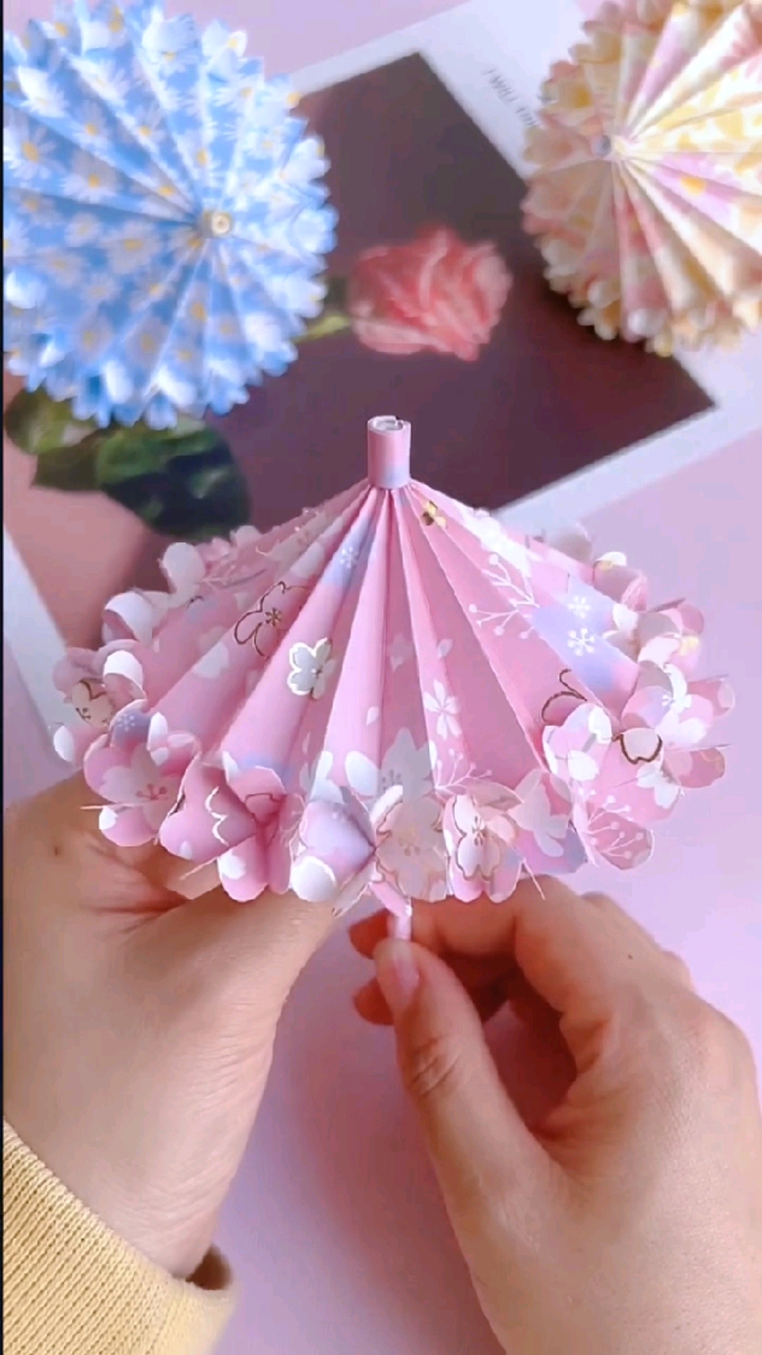 手工制作#超仙的折纸小雨伞来啦!