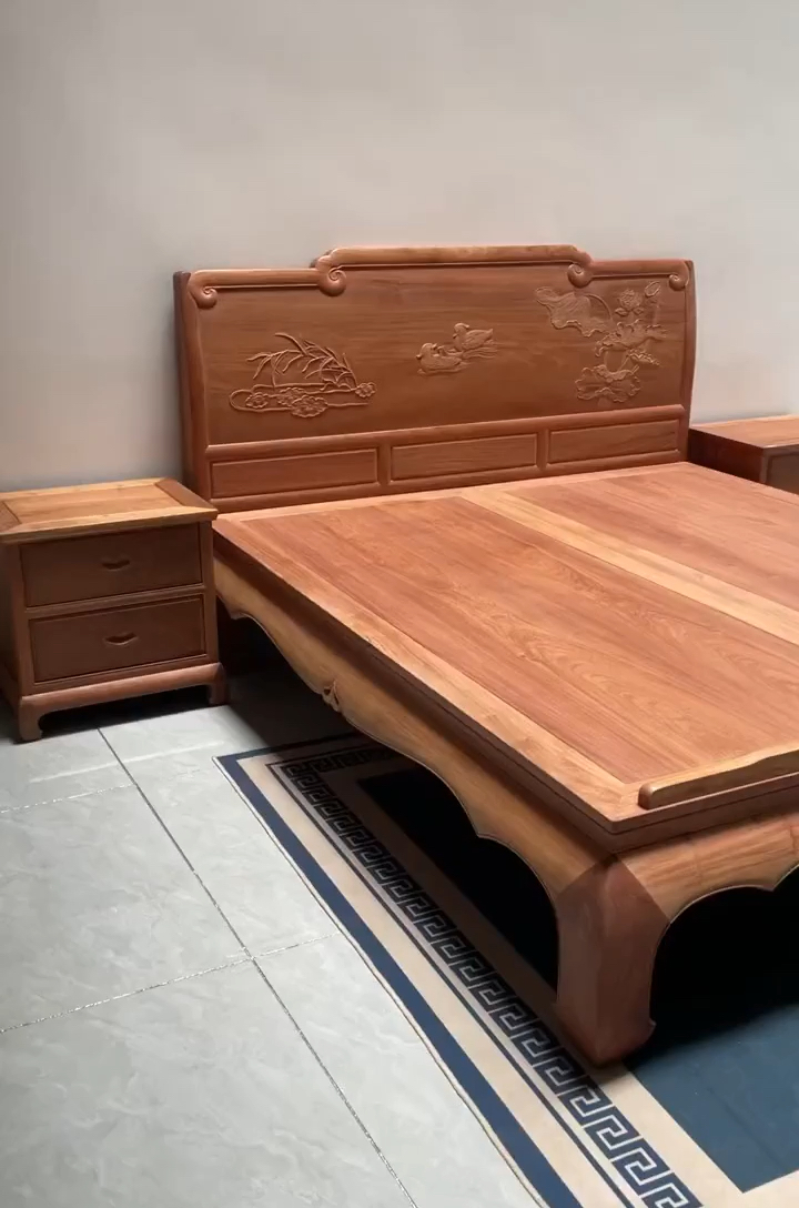 古典红木家具鸳鸯戏水红木床
