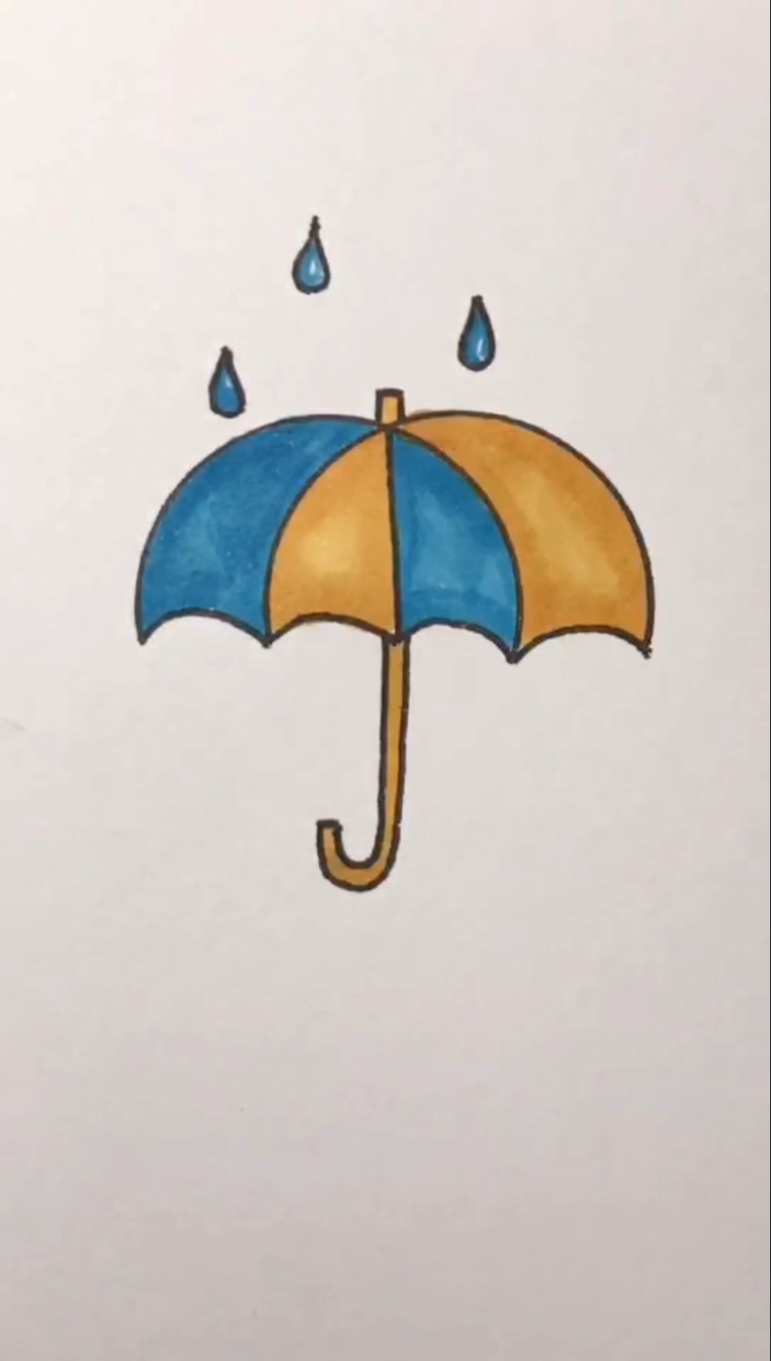 简笔画#李点点简笔画~画雨伞的新方法,你学会了吗