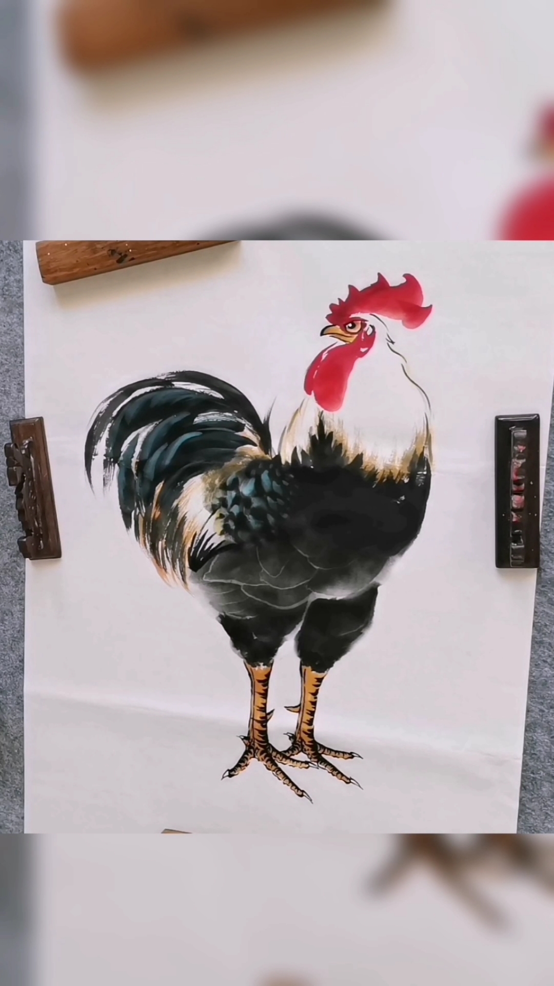 画大公鸡的画家图片
