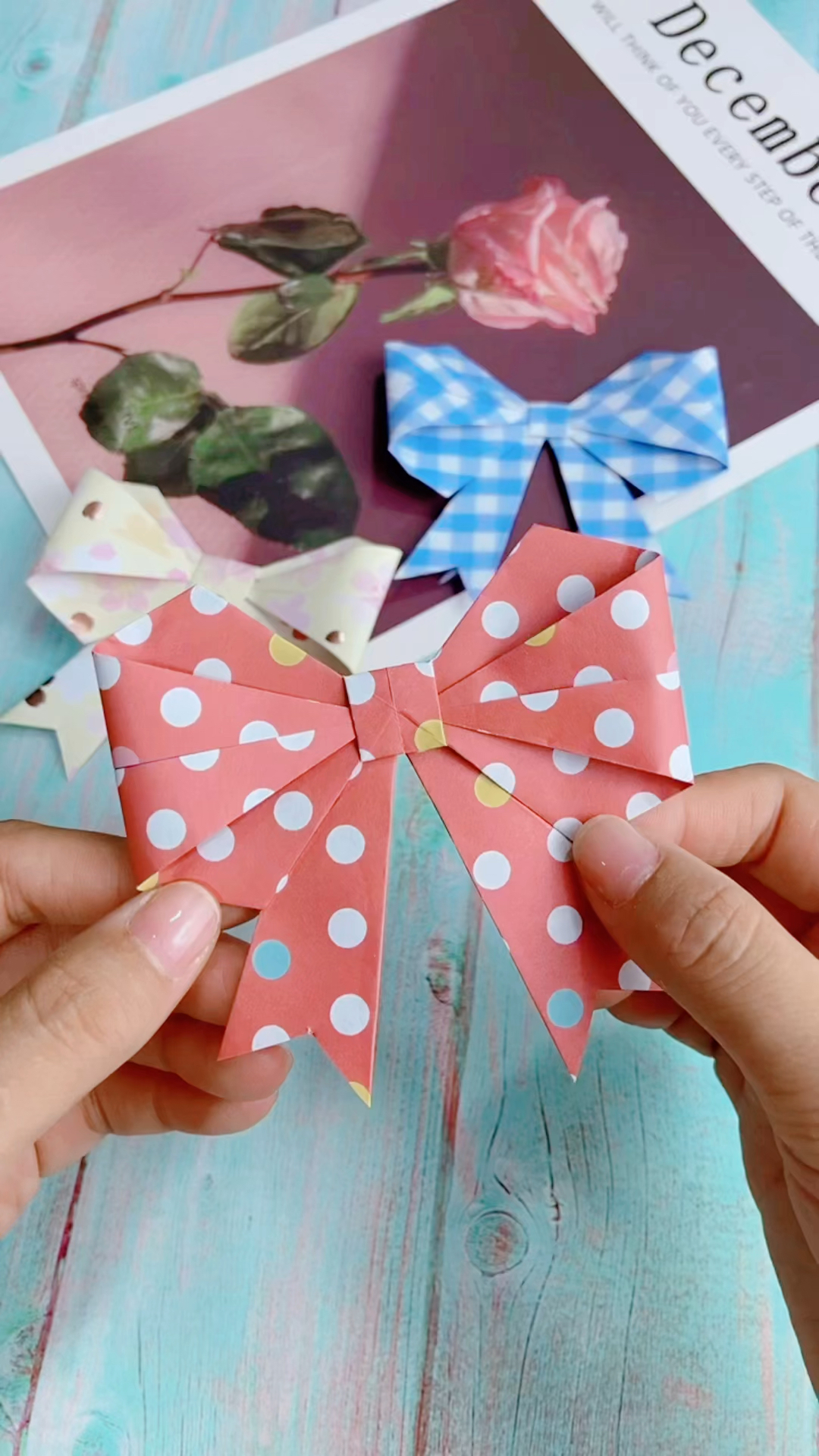 手工折纸#你们要的蝴蝶结教程来啦!