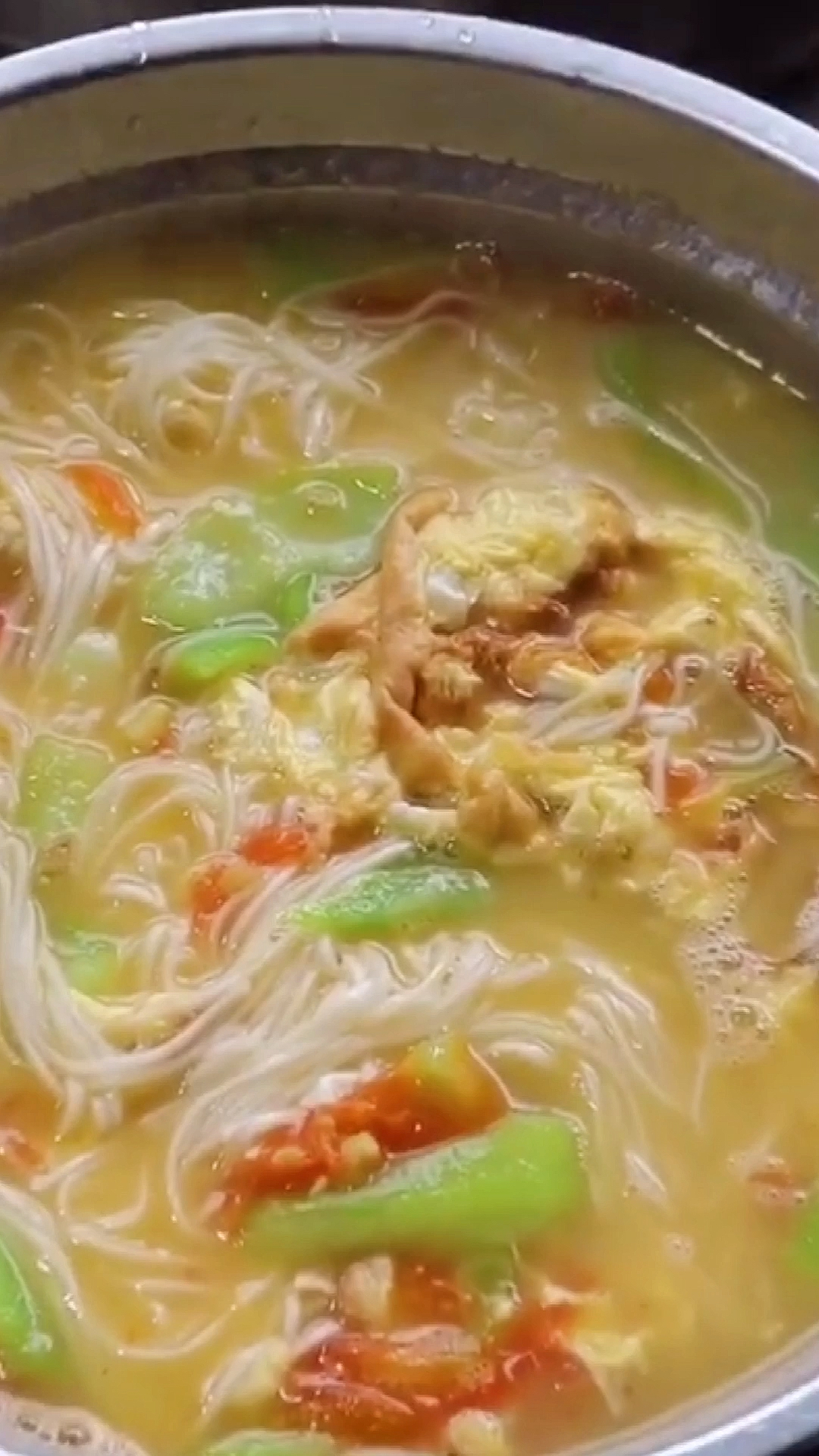 美食教程#丝瓜鸡蛋面做法