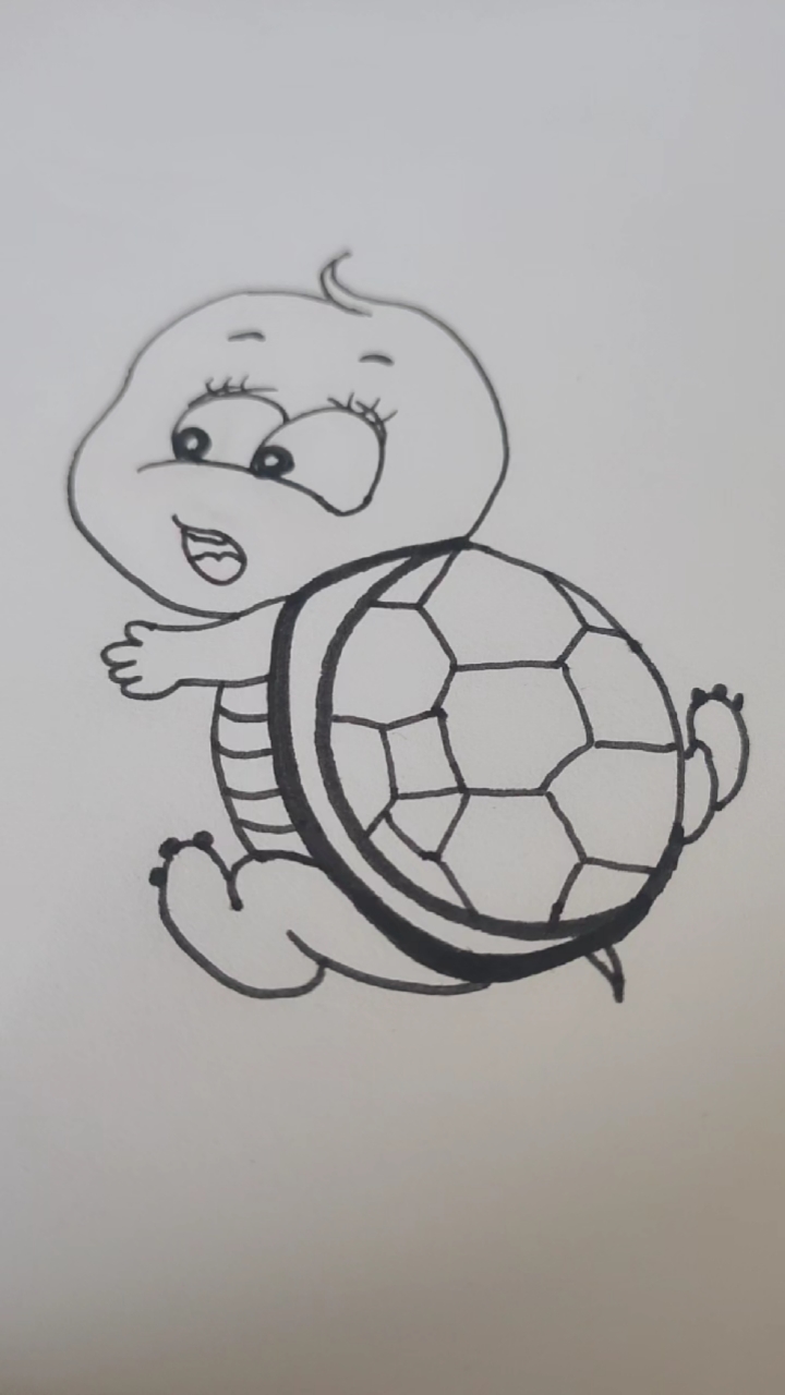 儿童画乌龟简单画法图片