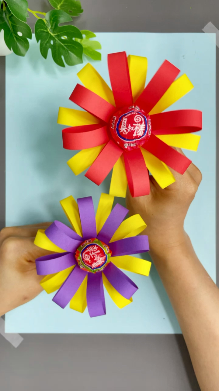 幼儿园手工#六一棒棒糖手工-度小视