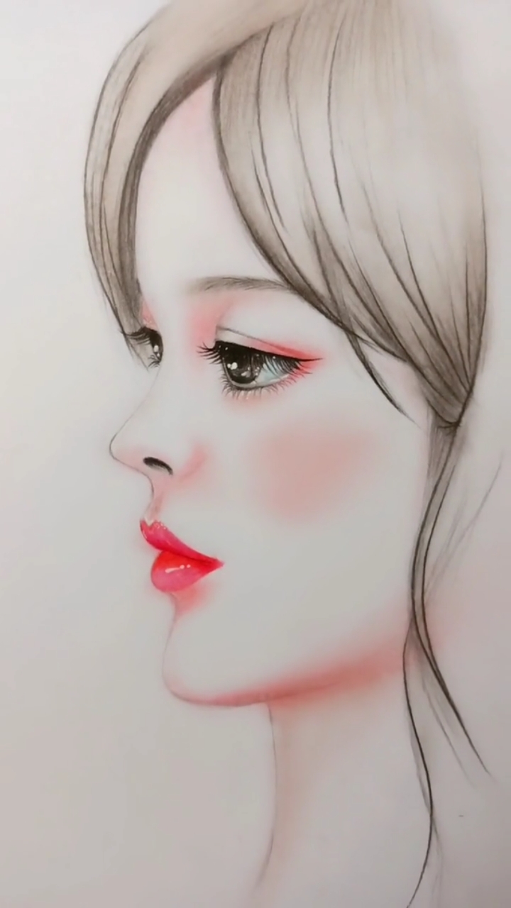 手绘#小姐姐的侧脸怎么画,我来自己教你,准备一张纸跟我学起来