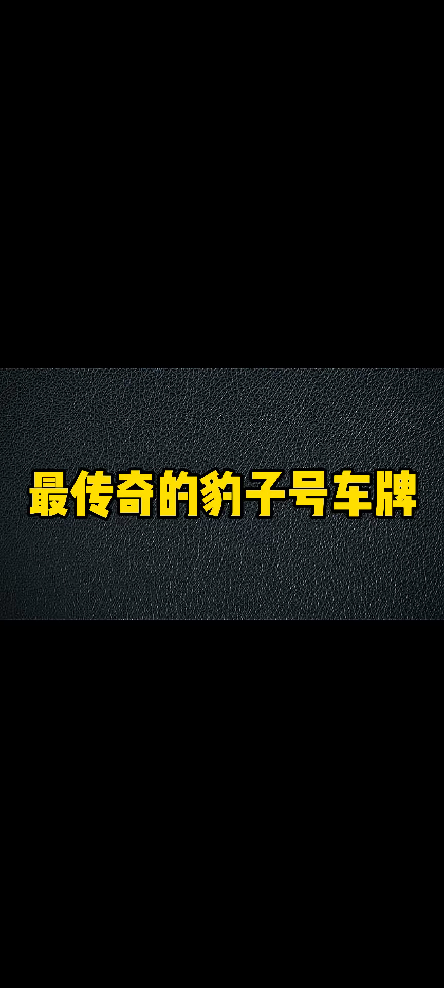 汽车那些事最传奇的豹子号车牌