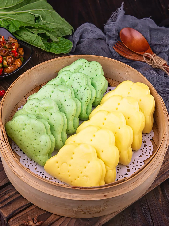 双色荷叶夹20个肉夹馍模胚饼馒头酒店点心餐饮面点半成品早餐食材