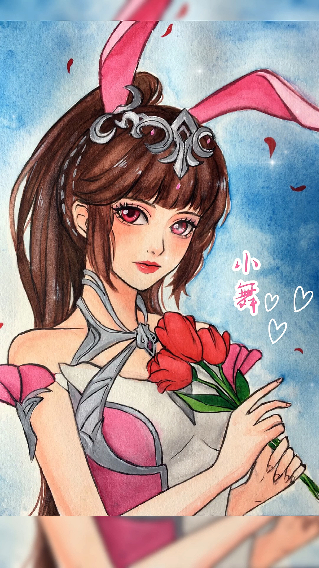 画画帮爸爸改画的一天你们看小舞越来越漂亮啦