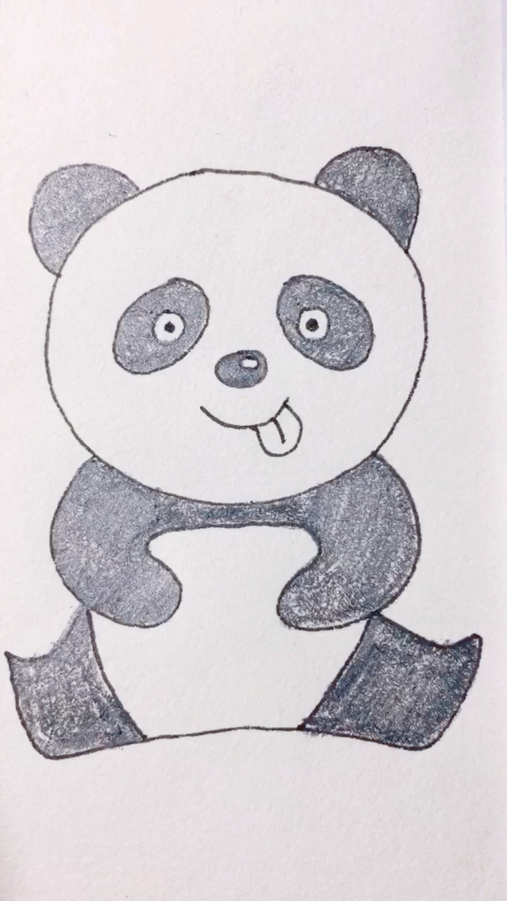 画画原来如此简单#学画大熊猫简笔画