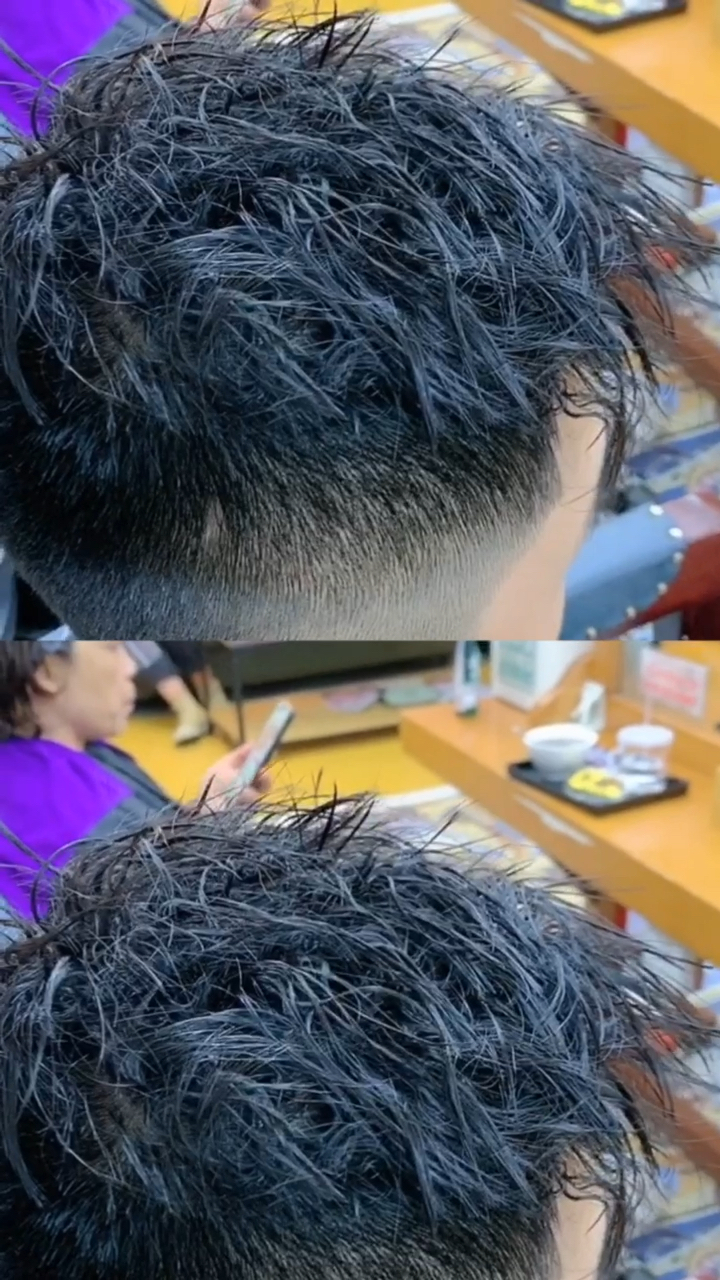 时尚烫发#男士钢夹烫