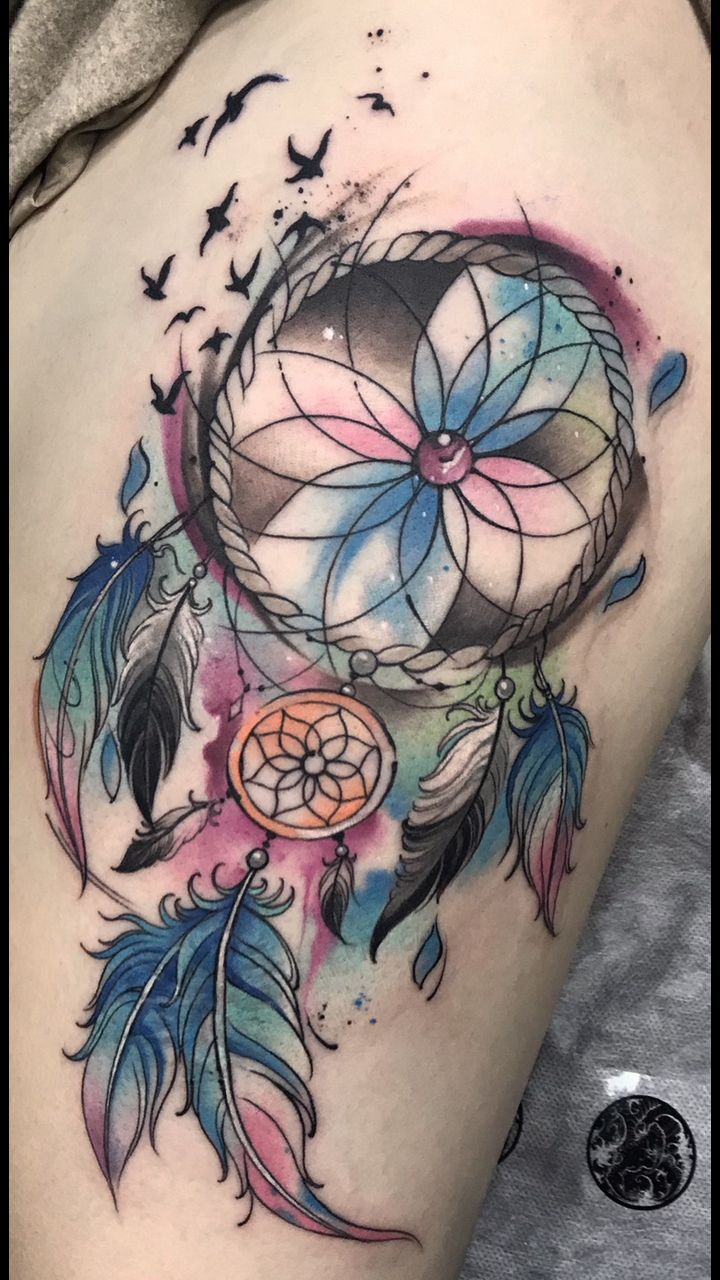 纹捕梦网的姐姐梦幻唯美水彩捕梦网~纹哪都好看