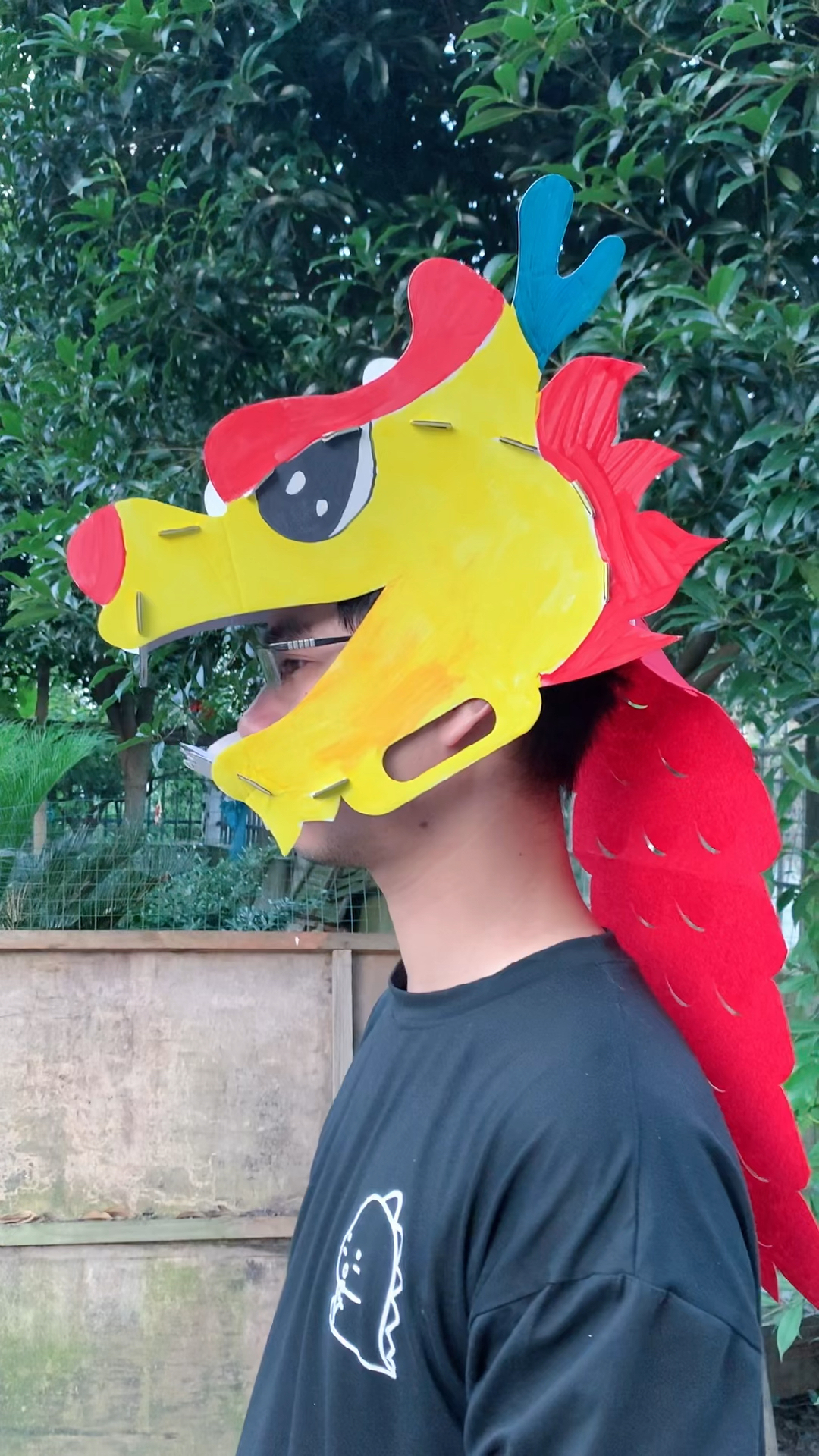 端午节手工#做一个端午节龙头头套,在家就能舞龙