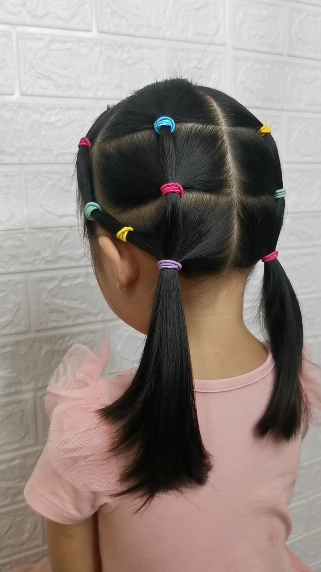 儿童短发双马尾#儿童简单双马尾,长短发扎都好看