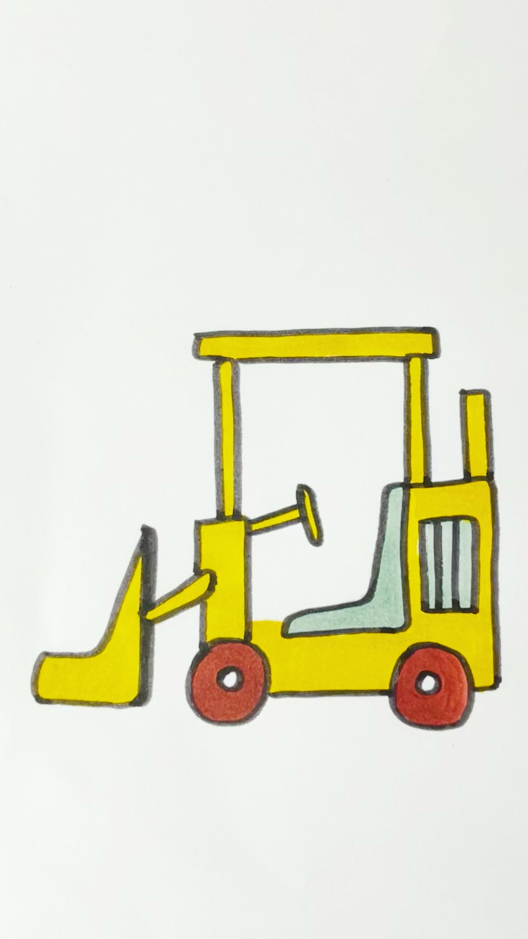画铲车简单画法儿童图片