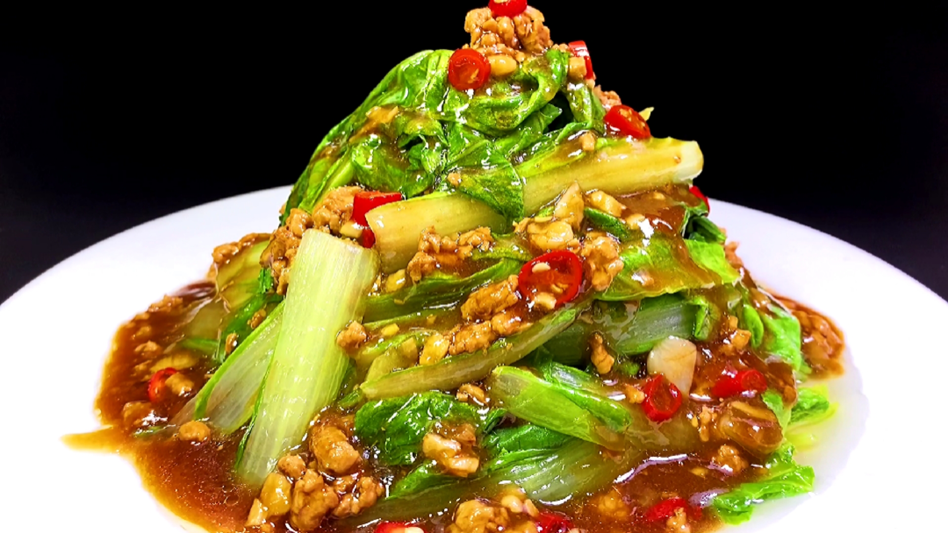 美食#肉沫小白菜在家这样做梦都想不到会那么好吃