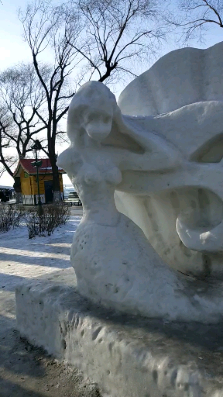 我怎么这么好看#冰雕美人鱼胳膊丢了一个.