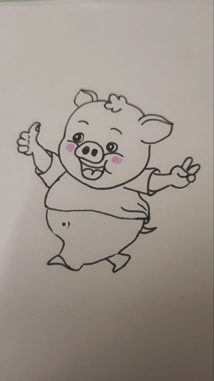 画画小猪简笔画,是不是很简单啊?