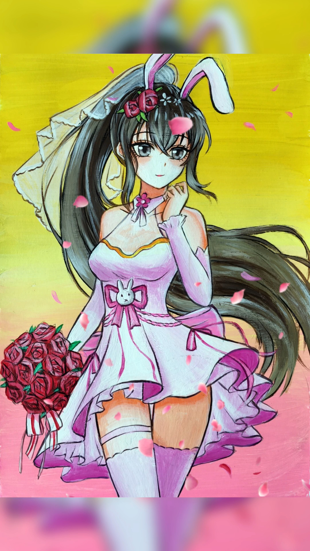 画画#小舞要嫁人了,她穿婚纱的样子真美丽.