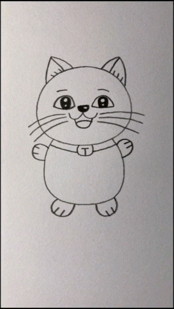 小猫3笔画简单图片