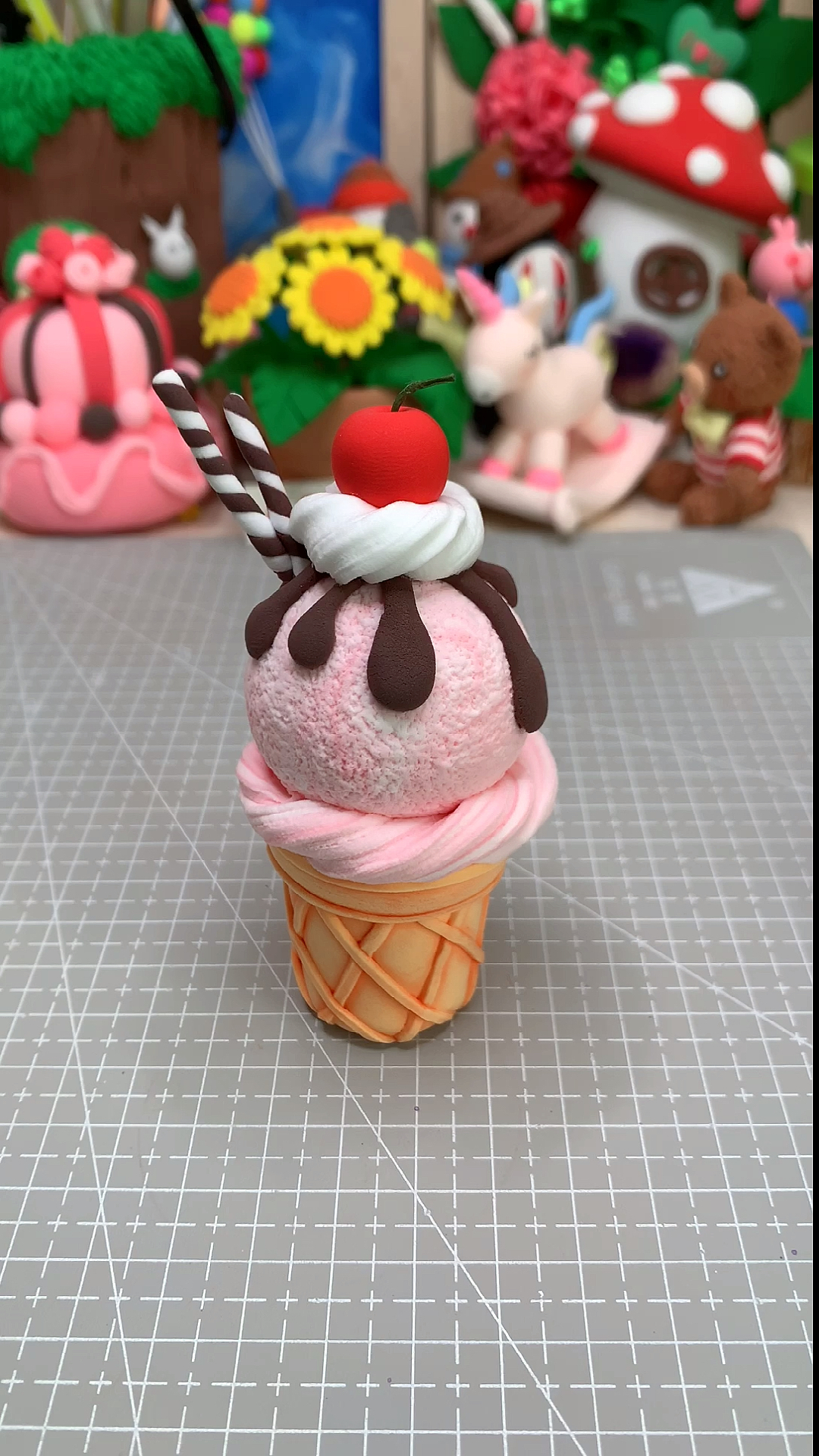 超轻粘土#这样的甜筒,你喜欢吗