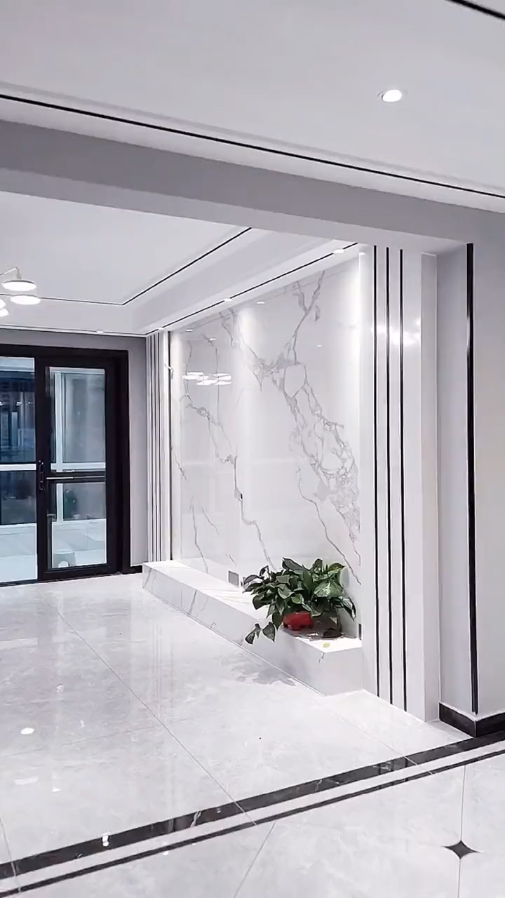 我和春天有个约会#现代简约黑白灰电视背景墙.