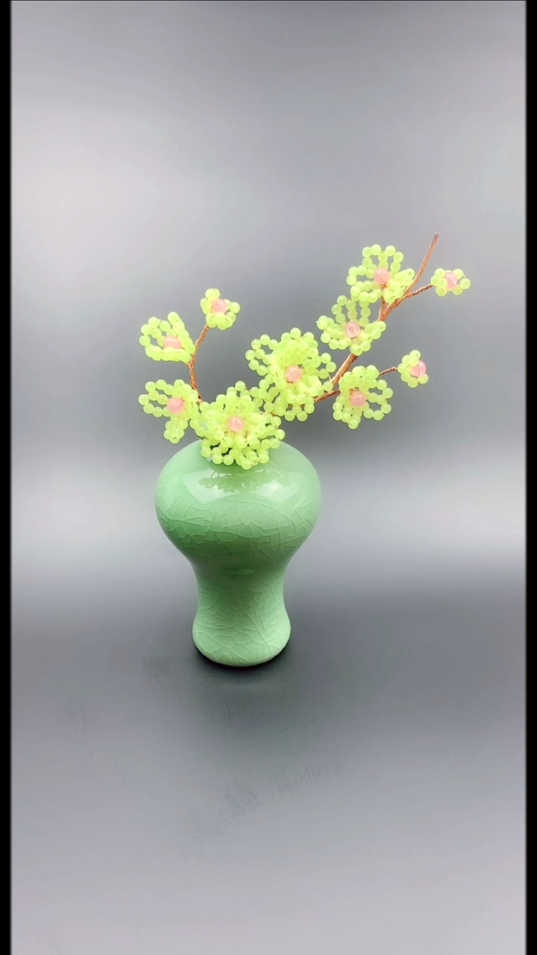 手工制作#细铜线配小珠子做一枝花开富贵,祝刷到此视频的朋友们吉祥