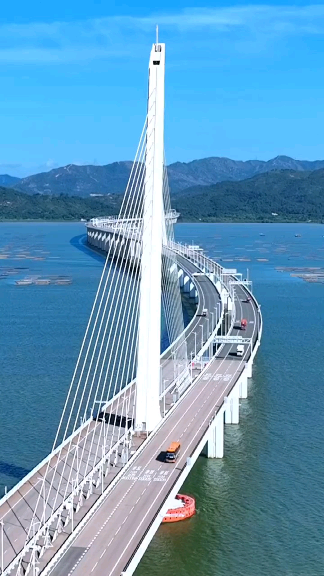 深圳湾跨海大桥,全长55公里,连接深圳南山和香港